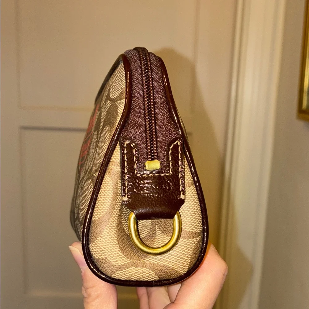 NEW Y2K VINTAGE Coach SIGNATURE HERITAGE STRIPE MAKEUP BAG COSMETICS TOILETRY